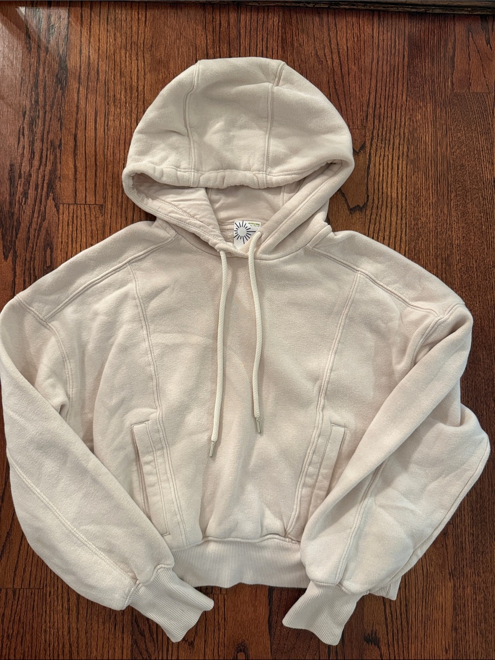 Aerie Offline Women's Cream crop Pullover Hoodie Sweater